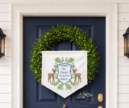 Oh Deer! You're Here! Wreath Banner