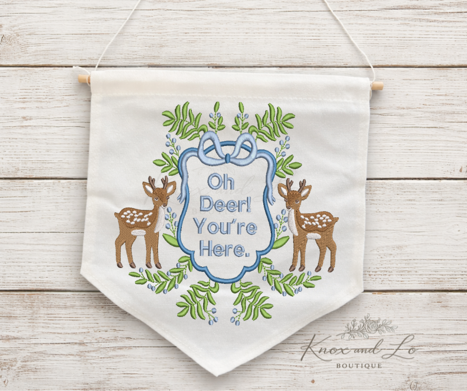Oh Deer! You're Here! Wreath Banner